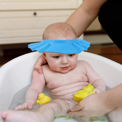 Visera Ducha Bebe Gorro Protector Para Bañar Ajustable Celeste