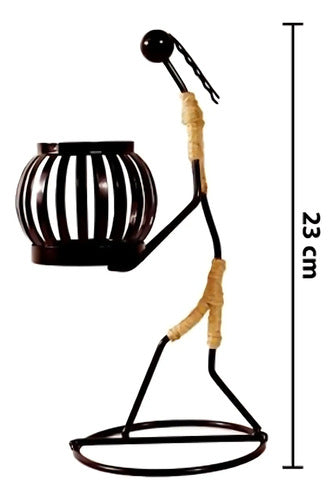 Adorno Decorativo Para Centros De Mesa Portavelas Negro