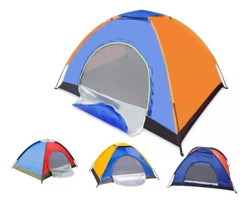 Carpa Camping 3 A 4 Personas + 2 Sillas Plegables Posavasos Aleatorio