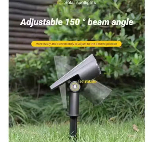 Lampara Solar Exterior Foco Farol Aplique Led Estaca Jardin Negro