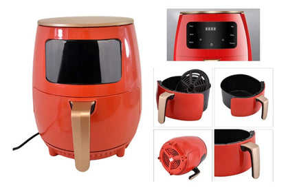 Maquina Freidora Aire Electrica 6lt 2400w Digital Cocina Rojo