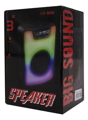 Parlante Inalambrico Bluetooth Ios Android Luces Rgb Usb Tws Negro Mate
