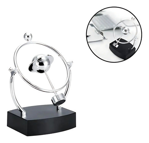 Adorno Pendulo Movimiento Perpetuo Orbital Decoracion Mesa Plateado