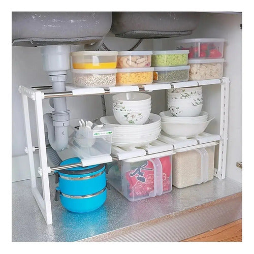 Estante Organizador Bajo Mesada Para Cocina Blanco