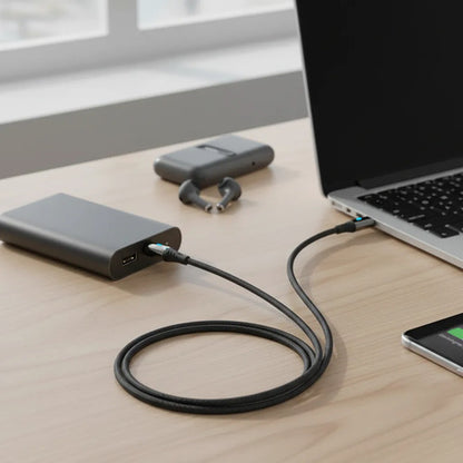 Cable Ios Tipo C Carga Rapida 5.1a Reforzado Carga Datos 1m Negro