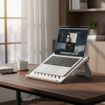 Soporte Base Laptop Notebook Portatil Plegable Ajustable Blanco