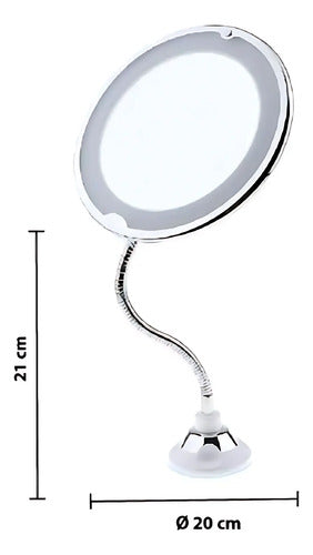 Espejo Maquillaje Luz Led Redondo Con Aumento Ventosa Blanco