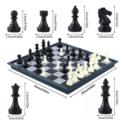 Ajedrez Magnetico Plegable Tablero Fichas Abs Juego De Mesa