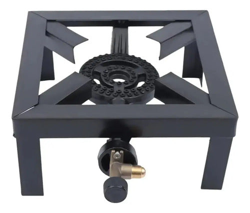 Anafe Gas 1 Hornalla Hierro Quemador Cocinilla Portatil Negro