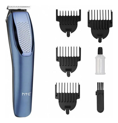 Set Maquina Cortapelos Htc Inalambrica Hoja Acero T 10 Azul Azul