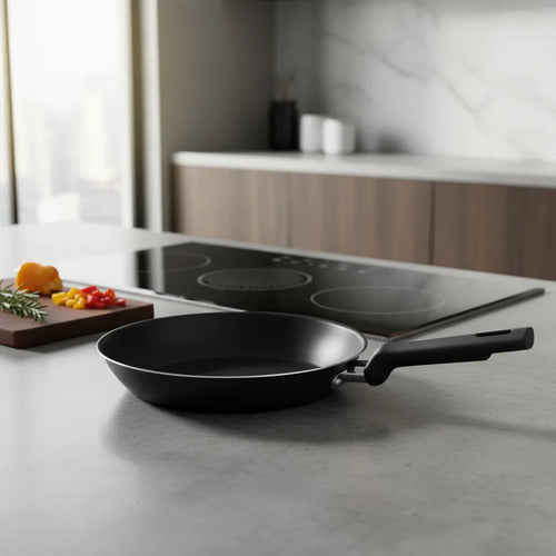 Sartén Cocina Antiadherente Mango Ergonómico 26cm Aluminio Negro