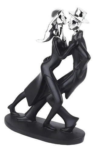Adorno Figura Pareja Bailarines Tango Decorativo 11cm Negro