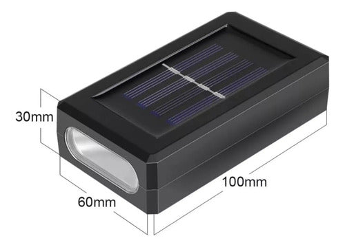 Set X8 Aplique Solar Pared Foco Led Exterior Lampara Spot Negro