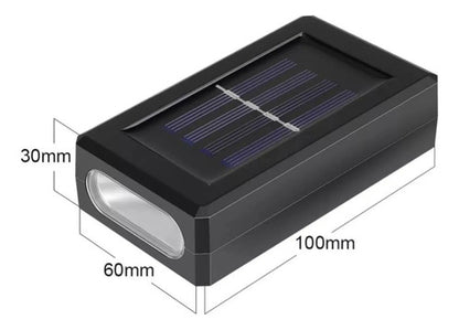 Set X8 Aplique Solar Pared Foco Led Exterior Lampara Spot Negro