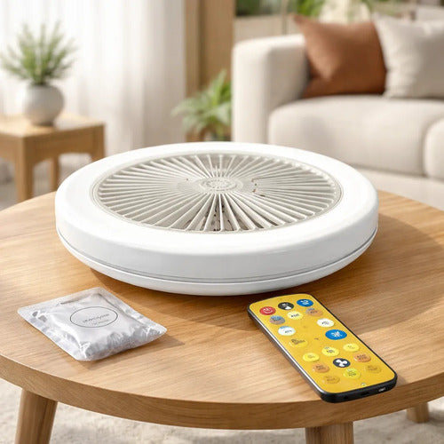 Lampara Led Ventilador Techo Control Remoto Perfumador Aroma Blanco