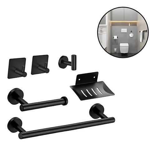 Set Accesorios Baño Juego 6 Piezas Acero Inoxidable