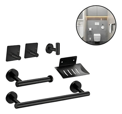 Set Accesorios Baño Juego 6 Piezas Acero Inoxidable