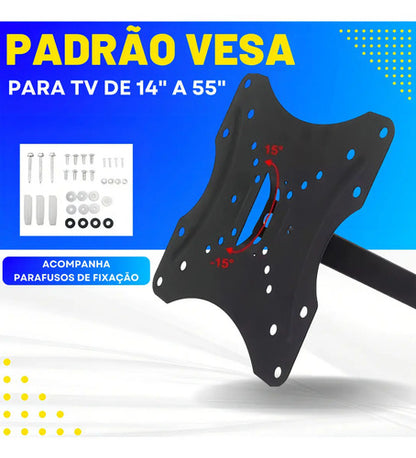 Soporte Tv De Pared Brazo Base Para Tv 14 A 55 Pulgadas 50kg Color Negro