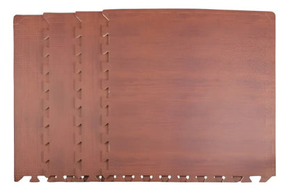 Alfombra Goma Eva Encastrable Simil Madera 4 Unidades 60x60