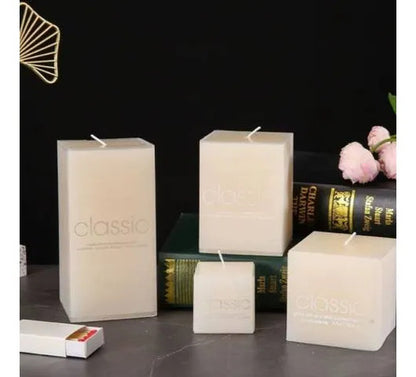 Vela Aromática Perfumada Vainilla Cuadrada 7x7,5cm Cera 38hr Crema