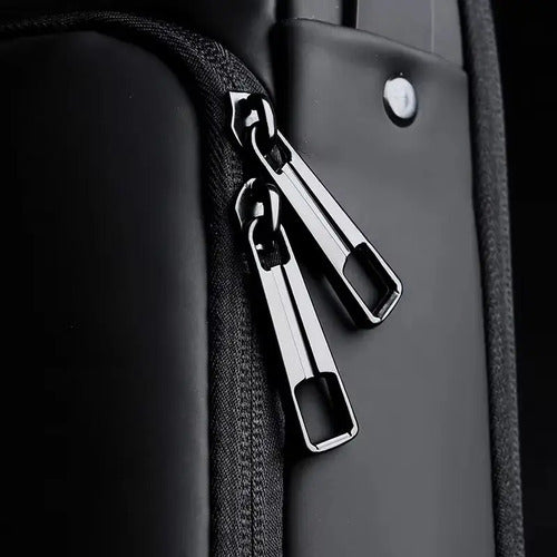 Mochila Bandolera Antirrobo Impermeable Usb Negro Y Marrón Veoquiero Negro/marrón