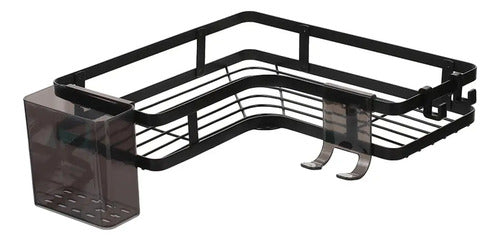 X2 Organizador Colgante Baño Ducha Pared Adhesivo Esquinero Negro