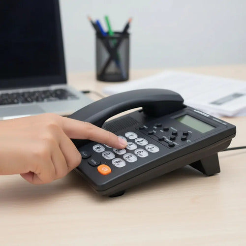 Telefono Fijo Con Captor De Llamadas Numeros Grandes Negro