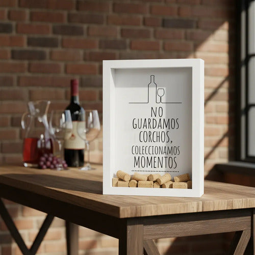 Cuadro Caja Porta Corchos Decorativo Vino 34x24x7cm Hogar Aleatorios