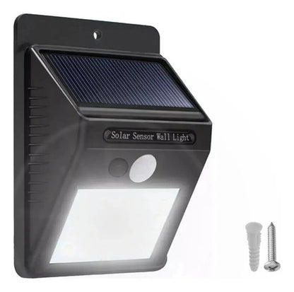 Set X6 Aplique Solar Pared Foco Led Sensor De Movimiento Negro