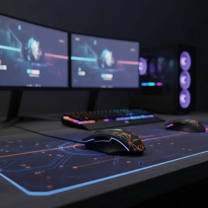 Mouse Gamer Optico Usb Rgb Botones Pc Notebook Laptop Raton Negro Mate