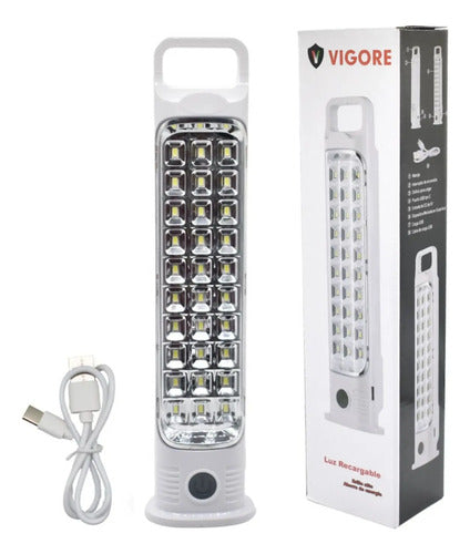Set X2 Luz De Emergencia Lampara Foco Led Recargable Usb Blanco