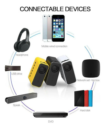 Mini Proyector Portátil Con Control Remoto Hdmi Av Tf Hd Color Amarillo - Yt500
