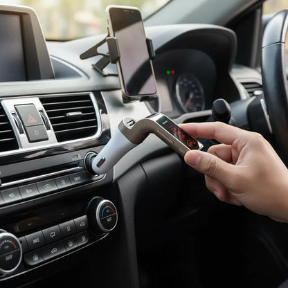 Transmisor Receptor Bluetooth Auto Fm Cargador Usb 12v 24v
