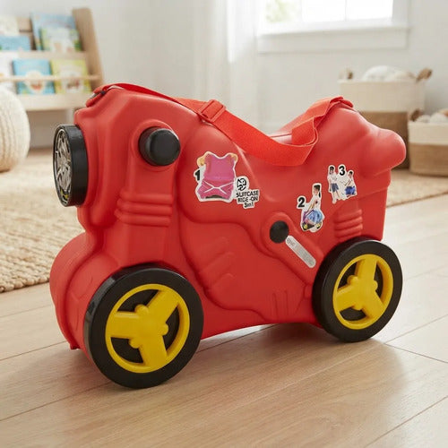 Andador Valija Infantil Moto Ruedas Correa Ajustable Viaje Rojo