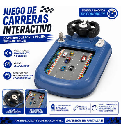 Simulador Juego Carrera Interactivo Manejo Infantil Volante Azul