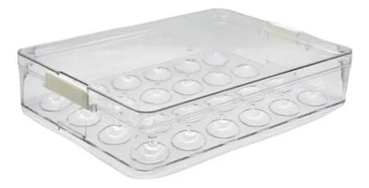 Huevera Acrilica Organizador Con Tapa X24 Huevos Heladera