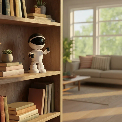 Camara Inteligente Robot Wifi Interior App Android Ios V360p Blanco