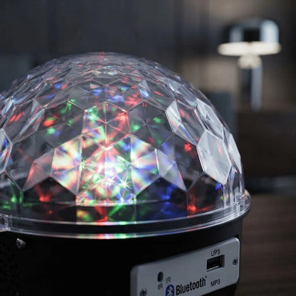 Lámpara Luz Disco Led Parlante Bluetooth Control Remoto Usb Negro / Transparente