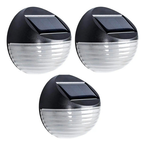 X3 Aplique Tortuga Carga Solar Foco Lampara Redonda Exterior Negro