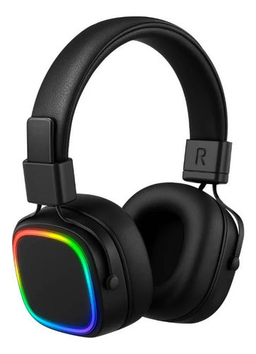 Auriculares 3.5mm Micrófono Rgb Plegables Vincha Ajustable Negro