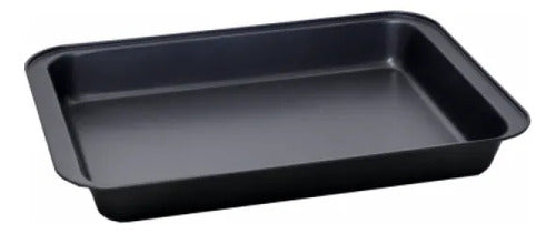 Fuente Asadera Rectangular Antiadherente Horno 47x32cm Negro