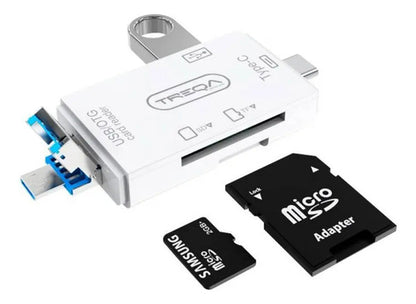 Lector De Tarjeta Sd Universal Usd-micro-usb-c Funcion Otg Blanco Negro