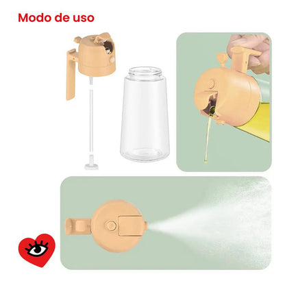 Rociador Aceite De Vidrio Aceitera X2 Doble Pico Veoquiero