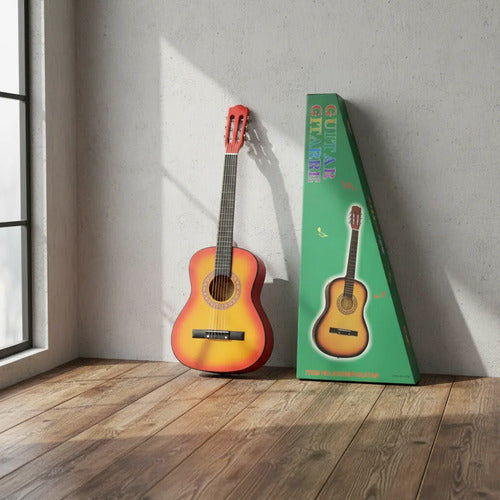 Guitarra Clásica Criolla 38 Pulgadas Madera 6 Cuerdas 97cm Naranja