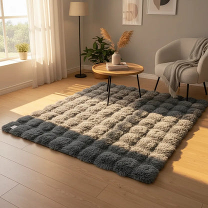 Alfombra Suave Felpa Relieve Base Gamuza 50x80cm Hogar 80 M 50 M Gris