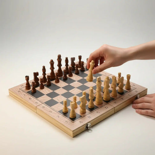 Ajedrez De Madera Juego De Mesa 48x48cm
