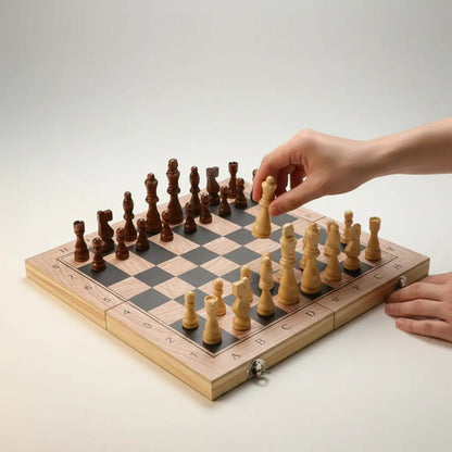Ajedrez De Madera Juego De Mesa 48x48cm