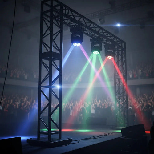 Foco Fiesta Disco Cabeza Movil Robotico Par 7 Led Rgbw Dmx