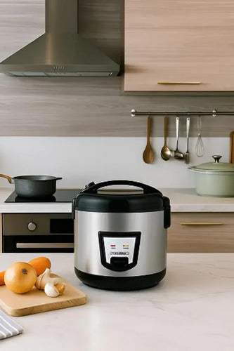 Olla Arrocera Electrica Antiadherente 2 Litros 400w Gris 50/60