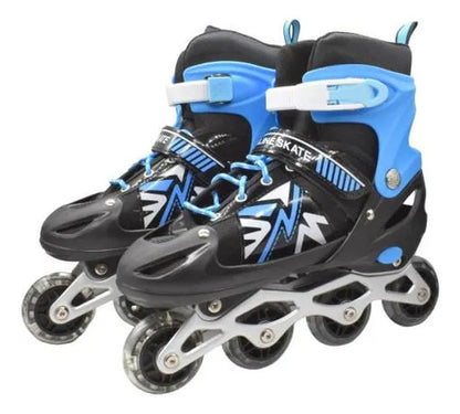 Patines Roller Ajustables Azul 29-43 4 Ruedas Con Luz 29-33 Azul